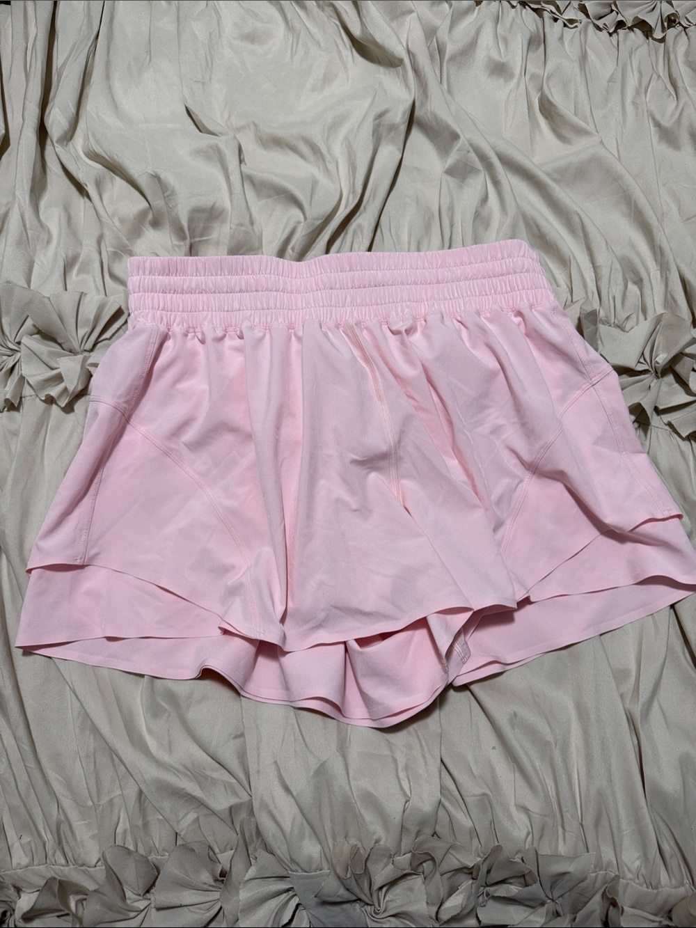 Lululemon- Shake it Out High Rise Running Short - Pink Quartz- size Large